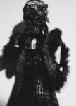 Couture dress by Antonio Grimaldi, Marabu’ & lace gloves by Moscova libri e robe hand kraft mask by Leonardo V; Photography Leonardo V